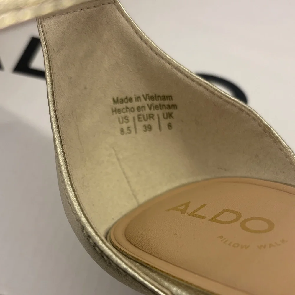 Aldo Metallic Gold Strappy Heels - Picture 2 of 6